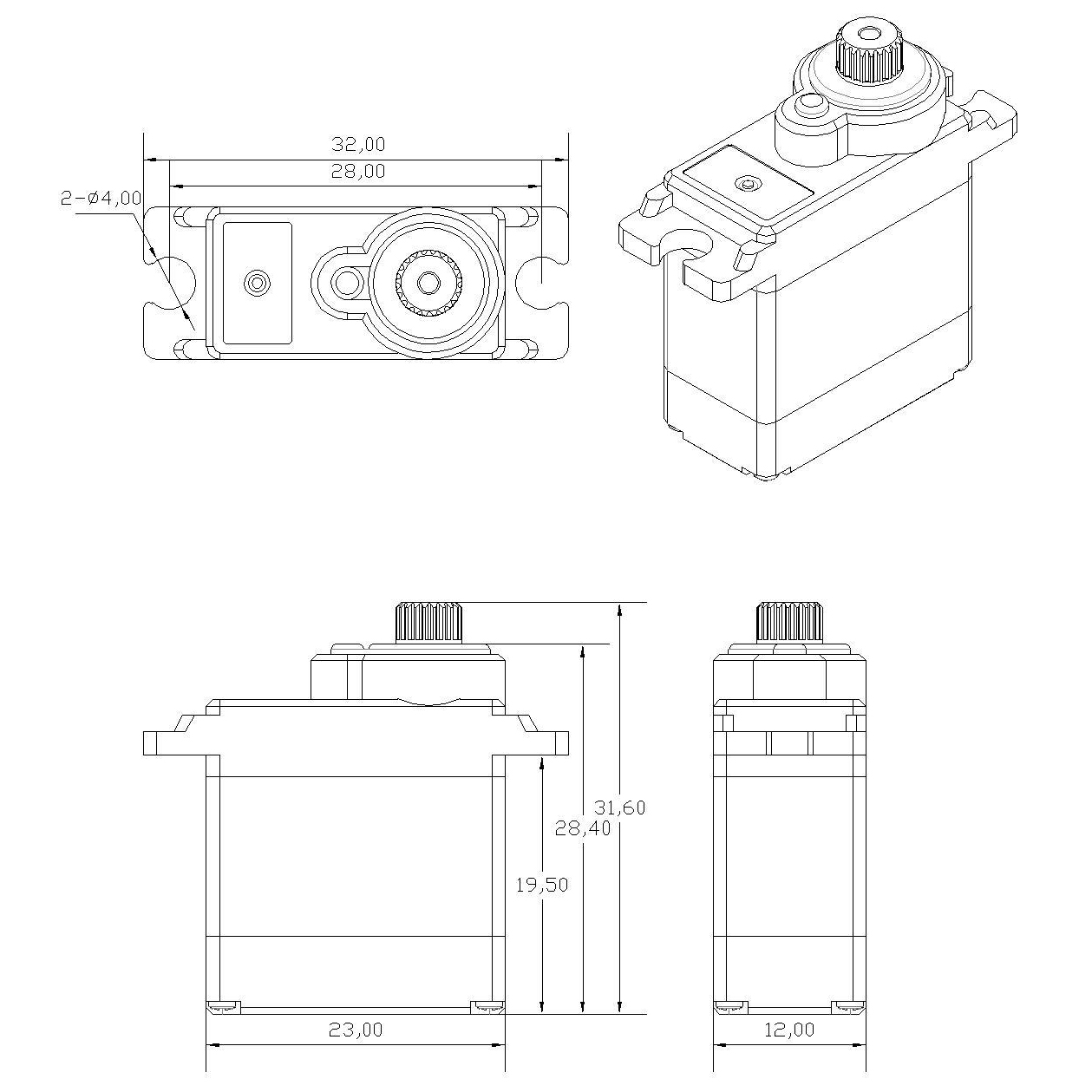 Corona CS928BB Mini Servo Metal Gear for RC AirPlane Car Boat