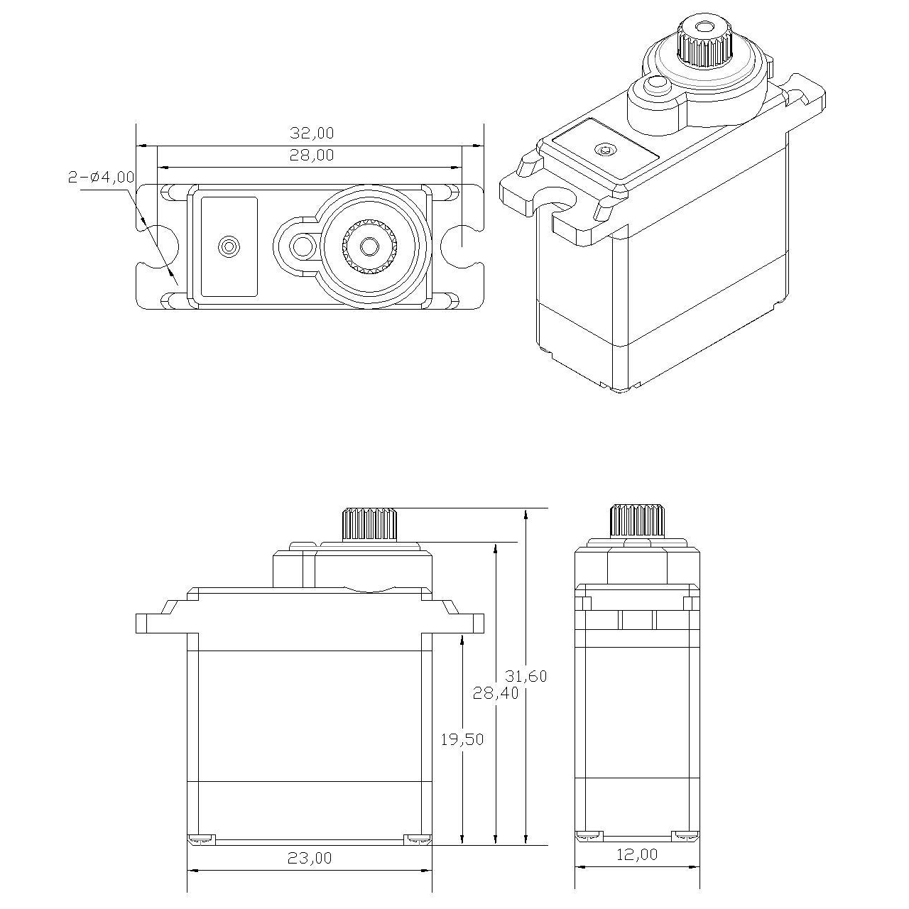 Corona SB9039 S.Bus Mini Digital Servo Metal Gear 2.7kg / 0.13sec / 12.5g / 6.0V for RC AirPlane UAV drone