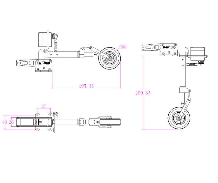 JP Hobby ER-150 Control Box V1 / V2 Electric Retract Landing Gear Set For Sebart 2.0M Avanti S & 2.1M Avanti S FC Airplane