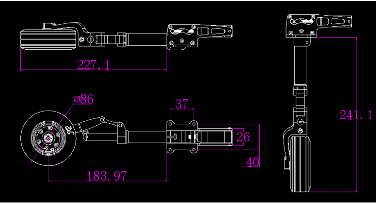 JP Hobby ER-150 Electric Retract Landing Gear Set For Sebart 2.1M PC-21 XL Airplane