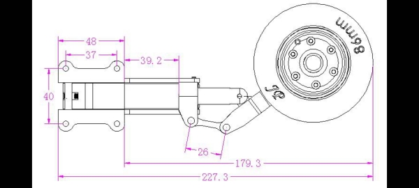 JP Hobby Full Alloy Electric Retracts Set (3 retracts) with 86mm Brake wheel 70mm Front wheel For 12-17KG Turbo Jet Plane