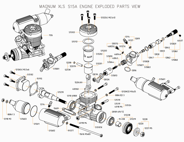 Original ASP / MAGNUM S15A Nitro Glow Engine for RC Airplane