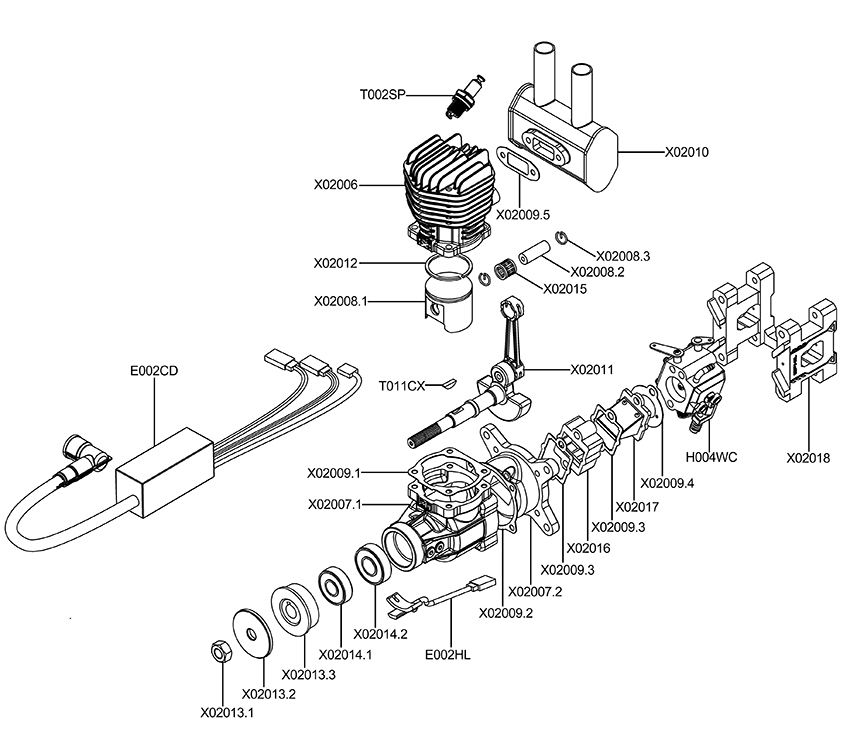 EPHIL X-Series 20cc-R Gasoline Engine