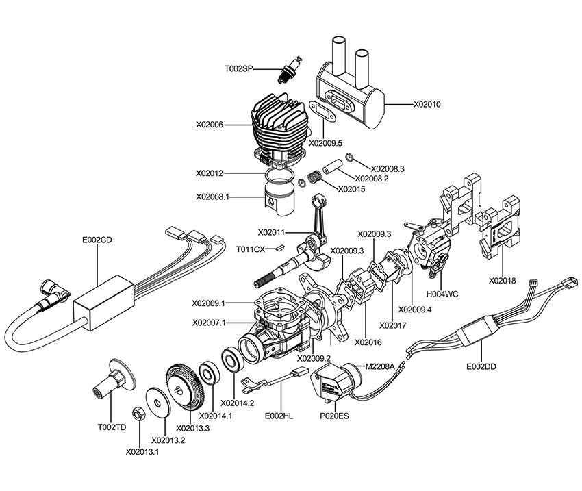 EPHIL X-Series 20cc-R Pro Gasoline Engine With E-Starter