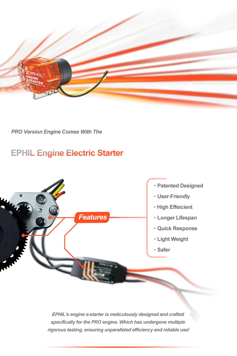 EPHIL X-Series 20cc-R Pro Gasoline Engine With E-Starter