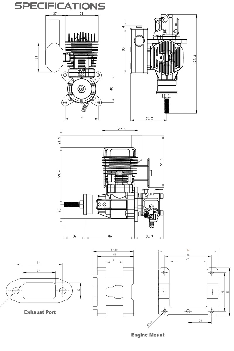 EPHIL X-Series 20cc-S Gasoline Engine