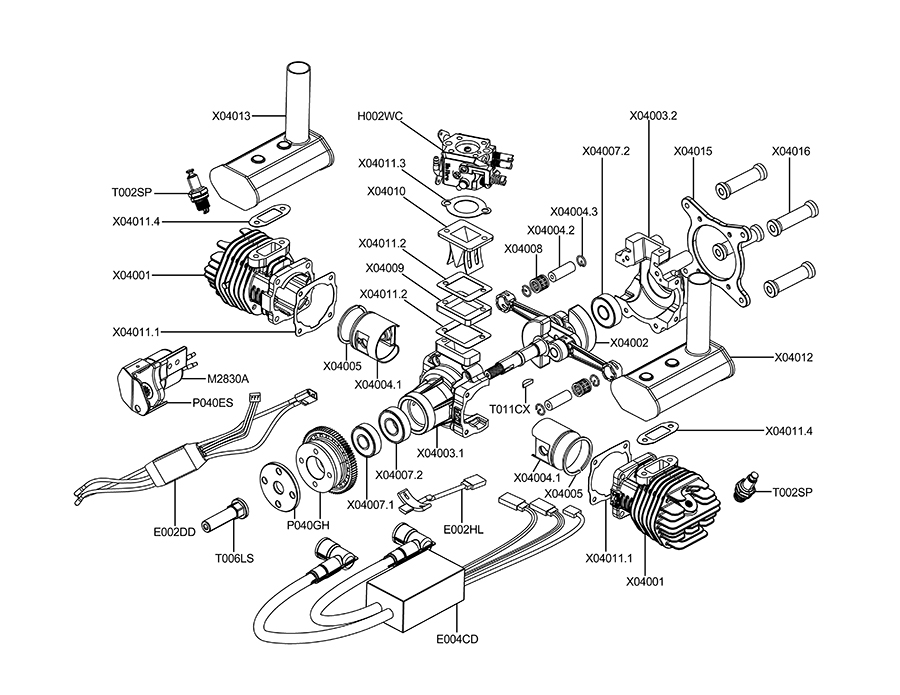 EPHIL X-40cc-T Pro Gasoline Engine With E-Starter