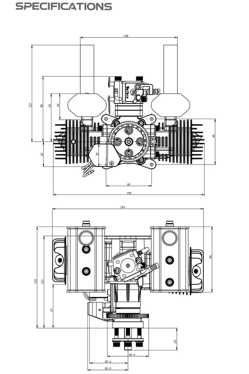 EPHIL X-40cc-T Pro Gasoline Engine With E-Starter