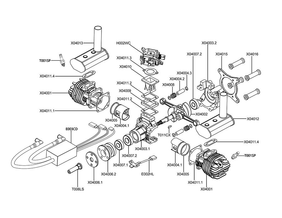 EPHIL X-40cc-T Gasoline Engine