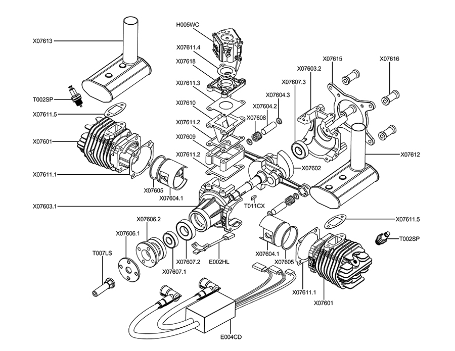 EPHIL X-76cc-T Gasoline Engine