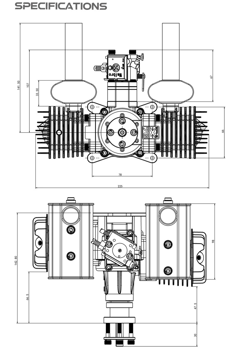 EPHIL X-76cc-T Gasoline Engine