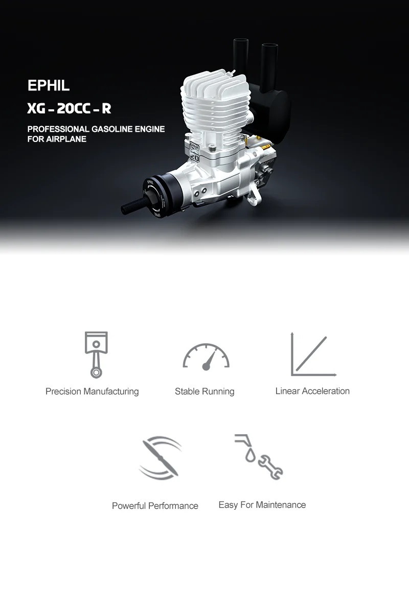 EPHIL XG-Series 20cc-R Glow Gasoline Engine