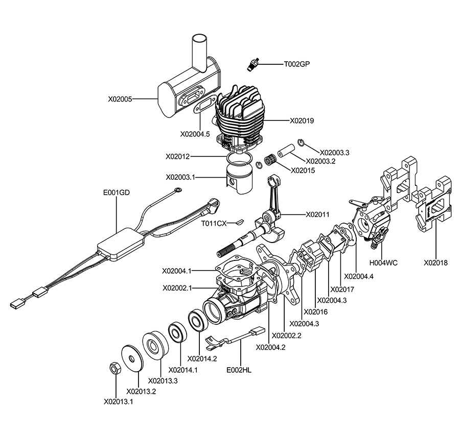 EPHIL XG-Series 20cc-S Glow Gasoline Engine