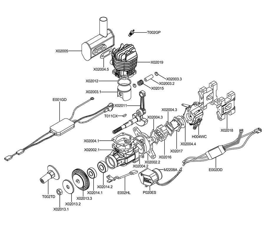 EPHIL XG-20cc-S Pro Glow Gasoline Engine With E-Starter