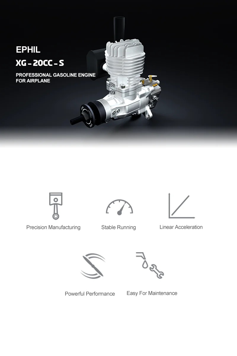 EPHIL XG-Series 20cc-S Glow Gasoline Engine