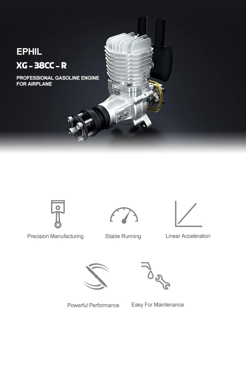 EPHIL XG-38cc-R Glow Gasoline Engine