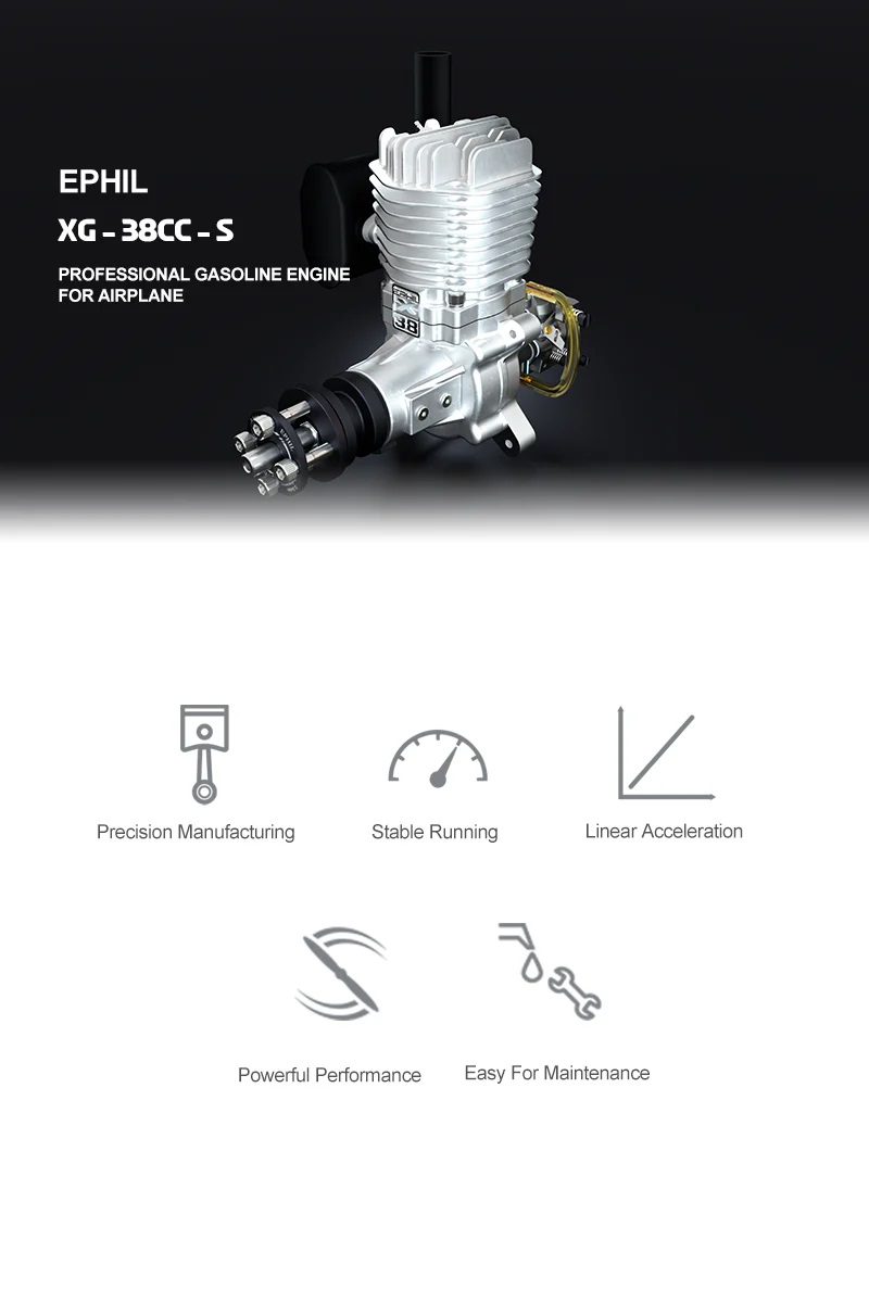 EPHIL XG-38cc-S Glow Gasoline Engine