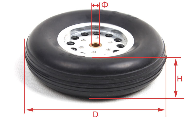 1 Pair Rubber Wheel Tire with CNC Aluminum Hub 1.75" / 2.5"/ 2.75/3" / 3.5" / 4" /4.5" / 5" / 6" inch for RC airplane models